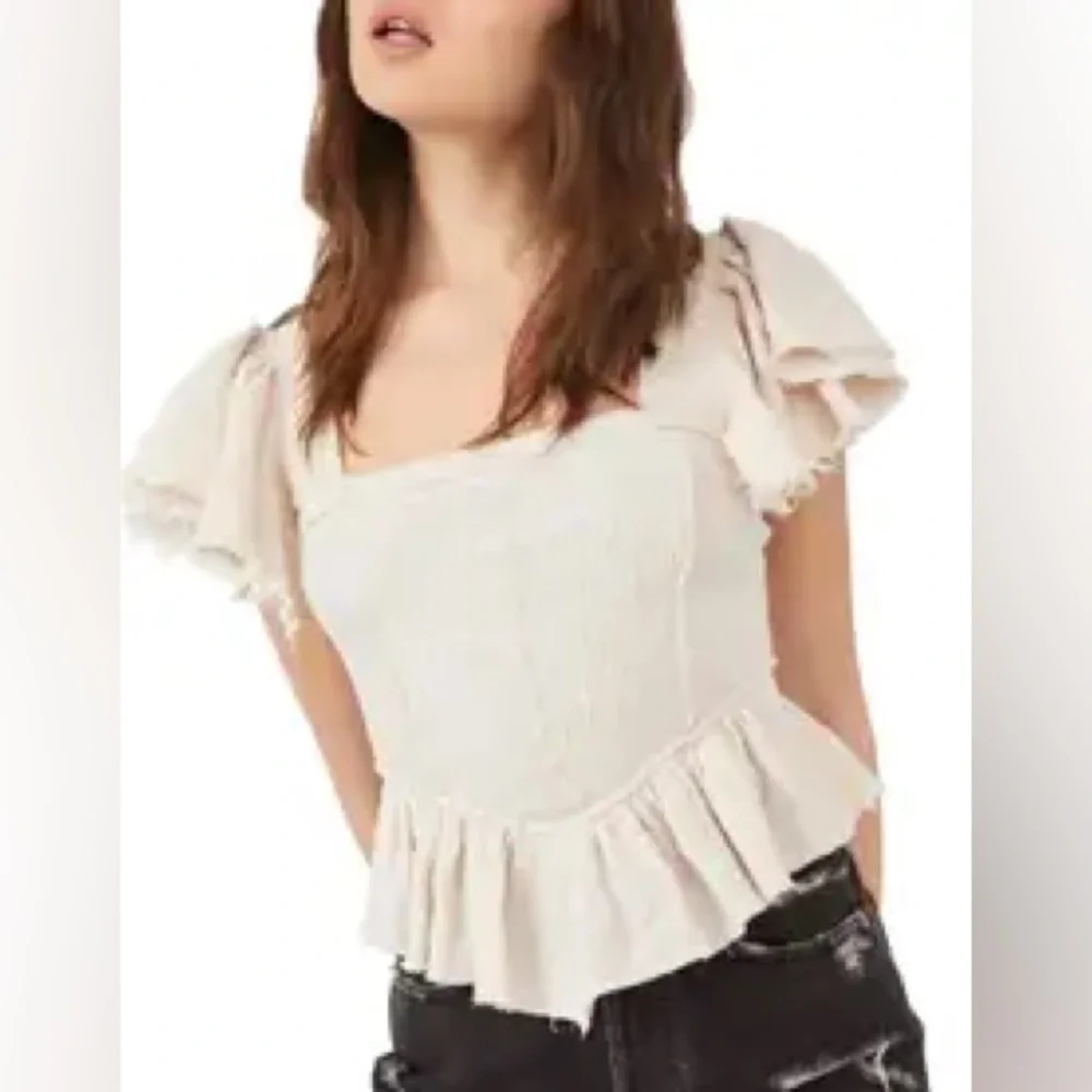 Free People Dreaming Top in Oatmeal Size XS - Picture 2 of 6